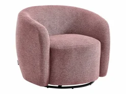 Sillón giratorio de tejido texturado color rojo VEREIDE^Vente-unique Best