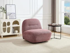 Vente-unique Colección Rouge Passion|Sillón giratorio de tejido texturizado color rojo POZETI