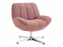 Sillón giratorio de tela texturizada color VOLABO^Vente-unique New