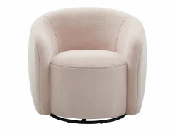Vente-unique Sillón giratorio en piel sintética de pelo color VEREIDE Rosa Best