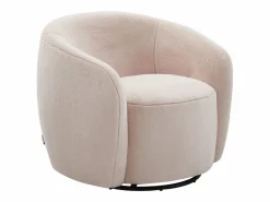 Vente-unique Sillón giratorio en piel sintética de pelo color VEREIDE Rosa Best