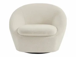 Vente-unique Sillón giratorio redondeado en tela de rizo LACARA Blanco Sale