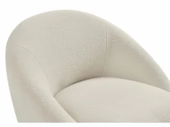 Vente-unique Sillón giratorio redondeado en tela de rizo LACARA Blanco Sale