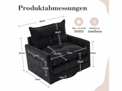 Sillón giratorio XXL (92x74x67 cm) - Rotación 360° - Bolsillo lateral - Capacidad 300 kg^ Sale