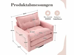 Sillón giratorio XXL (92x74x67 cm) - Rotación 360° - Bolsillo lateral - Capacidad 300 kg^ Sale