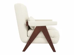 ModernLuxe Sillón individual 64x68,5x93 cm - convertible 3 en 1 - acolchado - lino - beige + marrón Marru00f3n / Blanco Clearance