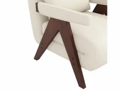 ModernLuxe Sillón individual 64x68,5x93 cm - convertible 3 en 1 - acolchado - lino - beige + marrón Marru00f3n / Blanco Clearance