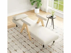 ModernLuxe Sillón individual 64x68,5x93 cm - convertible 3 en 1 - acolchado - lino - beige + natural Color natural claro / Blanco Discount