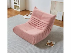 Sillón Lazy con respaldo, sillón puf grande para adultos, sofá individual Lazy, sofá de suelo, dormitorio (rosa) Beige New