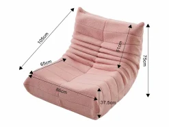 Sillón Lazy con respaldo, sillón puf grande para adultos, sofá individual Lazy, sofá de suelo, dormitorio (rosa) Beige New