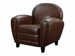 Rendez-Vous Déco Sillón Club|Sillón marrón de cuero recubierto - Club