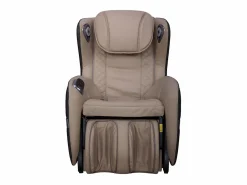 Vente-unique Sillón masaje KASOU piel sintética Bluetooth y LEDs - Sistema gravedad cero - Beige Topo Outlet