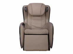 Vente-unique Sillón masaje KASOU piel sintética Bluetooth y LEDs - Sistema gravedad cero - Beige Topo Outlet