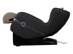 Vente-unique Sillón masaje KASOU piel sintética Bluetooth y LEDs - Sistema gravedad cero - Beige Topo Outlet