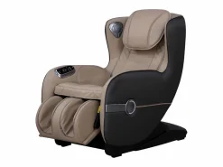 Vente-unique Sillón masaje KASOU piel sintética Bluetooth y LEDs - Sistema gravedad cero - Beige Topo Outlet