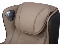 Vente-unique Sillón masaje KASOU piel sintética Bluetooth y LEDs - Sistema gravedad cero - Beige Topo Outlet