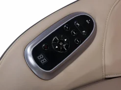 Vente-unique Sillón masaje KASOU piel sintética Bluetooth y LEDs - Sistema gravedad cero - Beige Topo Outlet