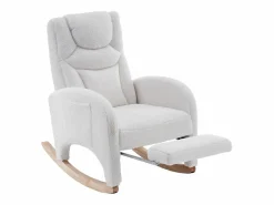 OKWISH Sillón Balancín|Sillón mecedor con reposabrazos, respaldo y reposapiés retráctil - tela afelpada - para salas de estar y estudios