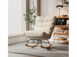 Sillón Mecedor Tapizado con Respaldo Regulable para Salón - Dormitorio, Balcón - 83 x 72 x 93 cm^ Clearance