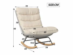 Sillón Mecedor Tapizado con Respaldo Regulable para Salón - Dormitorio, Balcón - 83 x 72 x 93 cm^ Clearance
