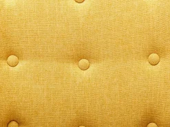 Vente-unique Sillón mecedora de lino amarillo con patas mecedoras y botones decorativos en el respaldo ELMINA II Mostaza Clearance