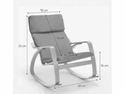 Sillón mecedora de madera con diseño escandinavo Aalborg -^AHD Hot