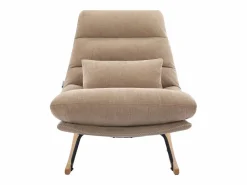 Sillón mecedora de tela color con base de madera RELIACO^Vente-unique Online