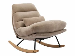 Sillón mecedora de tela color con base de madera RELIACO^Vente-unique Online