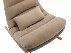 Sillón mecedora de tela color con base de madera RELIACO^Vente-unique Online