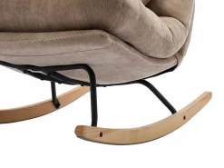 Sillón mecedora de tela color con base de madera RELIACO^Vente-unique Online