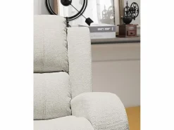 Sillón Balancín|Sillón Mecedora Relax con Reclinación Manual, Tapizado Microfibra, Modelo Sam, Arena