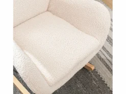Sillón mecedora, sillón relax, sillón lounge, reposabrazos, con patas de madera, tejido peluche Teddy , carga máxima: 150 kg^ Sale