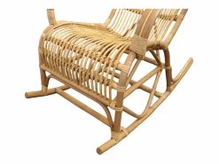 Made In Meubles Sillón mecedora vintage de ratán con asiento mullido y almacenamiento - Marrón Marru00f3n Clearance