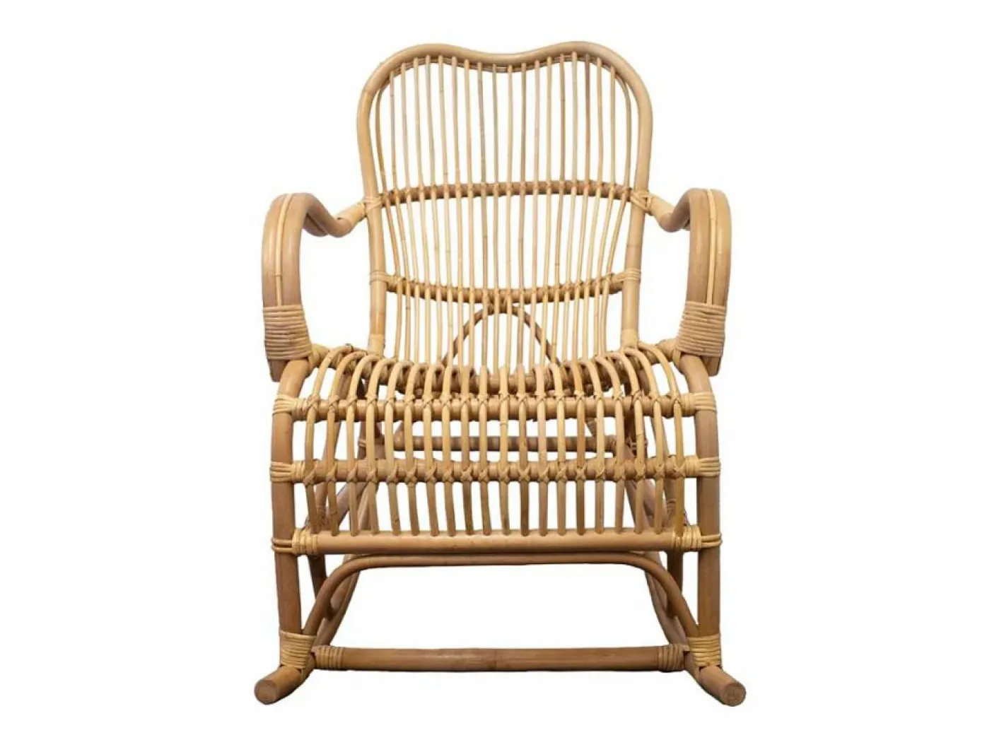 Made In Meubles Sillón mecedora vintage de ratán con asiento mullido y almacenamiento - Marrón Marru00f3n Clearance