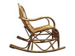 Made In Meubles Sillón mecedora vintage de ratán con asiento mullido y almacenamiento - Marrón Marru00f3n Clearance