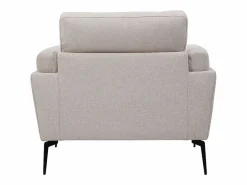 Sillón moderno de tejido efecto aterciopelado texturizado y metal negro MOSCO^Miliboo New