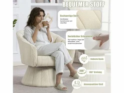 Sillón moderno giratorio 360° - 70 x 66 x 72 cm - con asiento y respaldo ergonómicos + reposabrazos - terciopelo -^Merax Hot