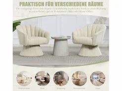 Sillón moderno giratorio 360° - 70 x 66 x 72 cm - con asiento y respaldo ergonómicos + reposabrazos - terciopelo -^Merax Hot