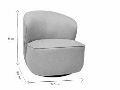 Sillón moderno giratorio de tejido efecto aterciopelado texturizado AMBER^Miliboo Discount