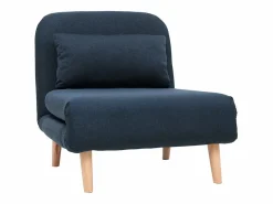 Miliboo Sillón nórdico convertible tejido oscuro AMIKO Azul