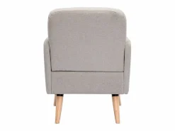 Sillón nórdico de tejido efecto aterciopelado texturizado y madera ISKO^Miliboo Hot