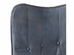 Sillón orejero de cuero auténtico canela^Clicnbuy Outlet