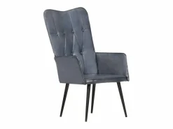 Sillón orejero de cuero auténtico canela^Clicnbuy Outlet