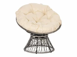 Outsunny Sillón Colgante|Sillón papasan giratorio con cojín /crema 90x87x97 cm