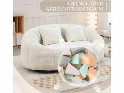 DripeX Sofás Club|Sillón Perezoso de Chenilla - 2 Plazas - con 2 Cojines - 62cm Profundidad de Asiento - Carga Máx. 250kg -