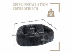 DripeX Sofás Club|Sillón Perezoso de Chenilla - 2 Plazas - con 2 Cojines - 62cm Profundidad de Asiento - Carga Máx. 250kg -