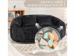 DripeX Sofás Club|Sillón Perezoso de Chenilla - 2 Plazas - con 2 Cojines - 62cm Profundidad de Asiento - Carga Máx. 250kg -