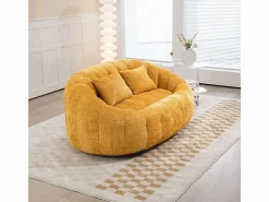 DripeX Sofás Club|Sillón Perezoso de Chenilla - 2 Plazas - con 2 Cojines - 62cm Profundidad de Asiento - Carga Máx. 250kg -
