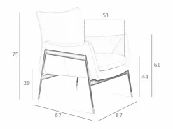 Angel Cerda Sillón piel marrón 5091 Marru00f3n Outlet
