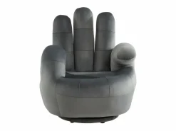 Vente-unique Sillón En Forma De Mano|Sillón pivotante forma de mano CATCHY terciopelo antracita